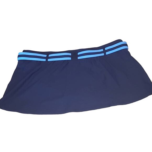 Nautica Bikini Skirt with Built-In Briefs Plus Size 14 SL Belted Navy Swimsuit - Picture 2 of 5
